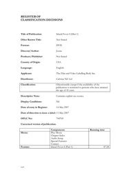 Island Fever 4 (Disc 1) : Office of Film and Literature Classification.